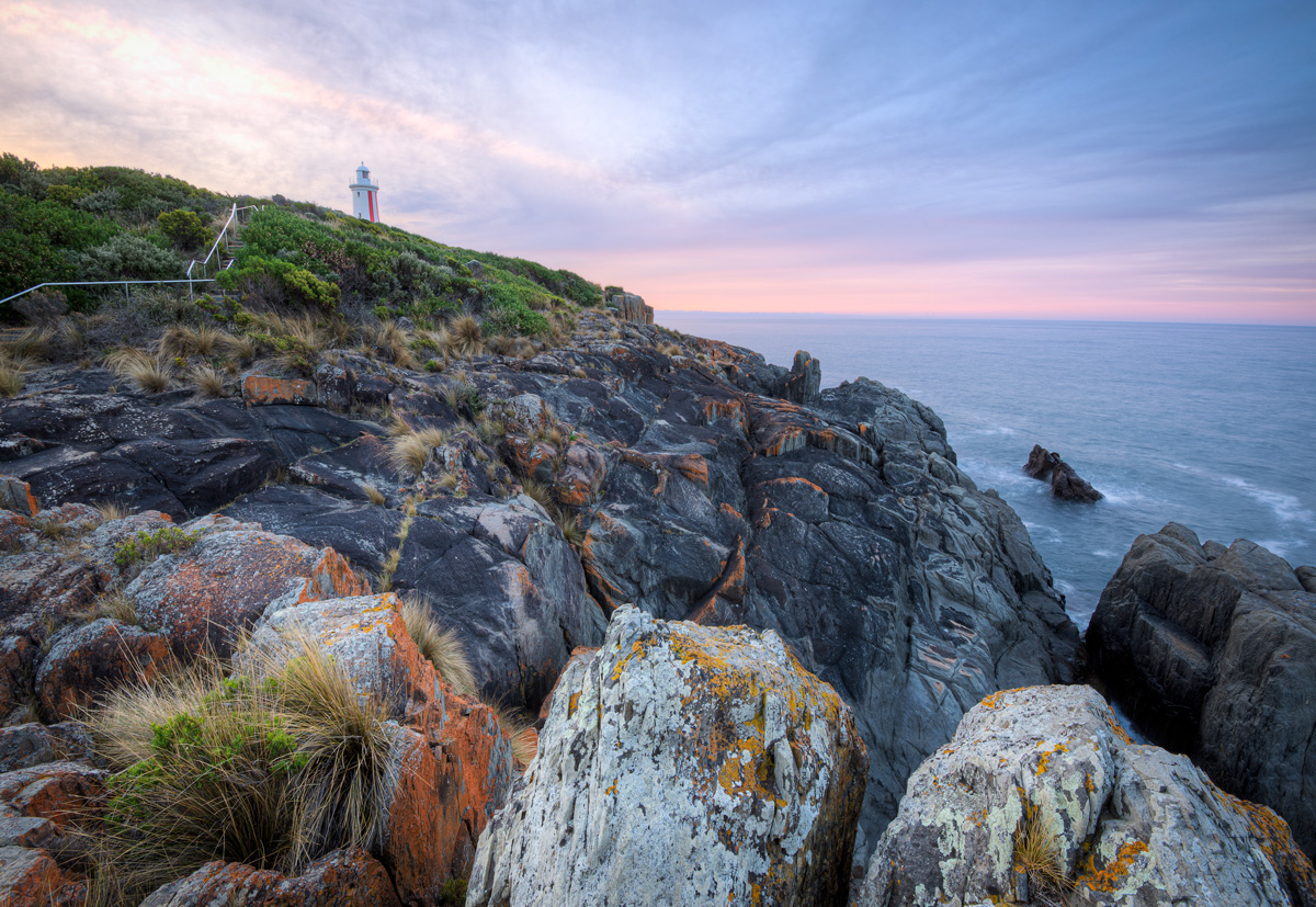 Mersey Bluff Lighthouse at sunset